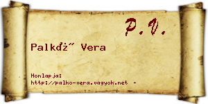 Palkó Vera névjegykártya
